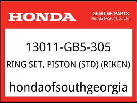 Honda OEM Part 13011-GB5-305 RING SET, PISTON (STD) (RIKEN)