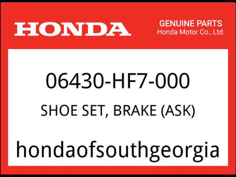 Honda OEM Part 06430-HF7-000 SHOE SET, BRAKE (ASK)
