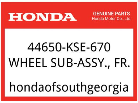 Honda OEM Part 44650-KSE-670 WHEEL SUB-ASSY., FR.