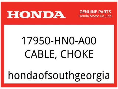 Honda OEM Part 17950-HN0-A00 CABLE, CHOKE